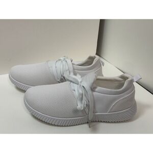 Luley By Lucy Avenue, Women's Lightweight‎ Lace Up Sneakers, White, Size 7.5